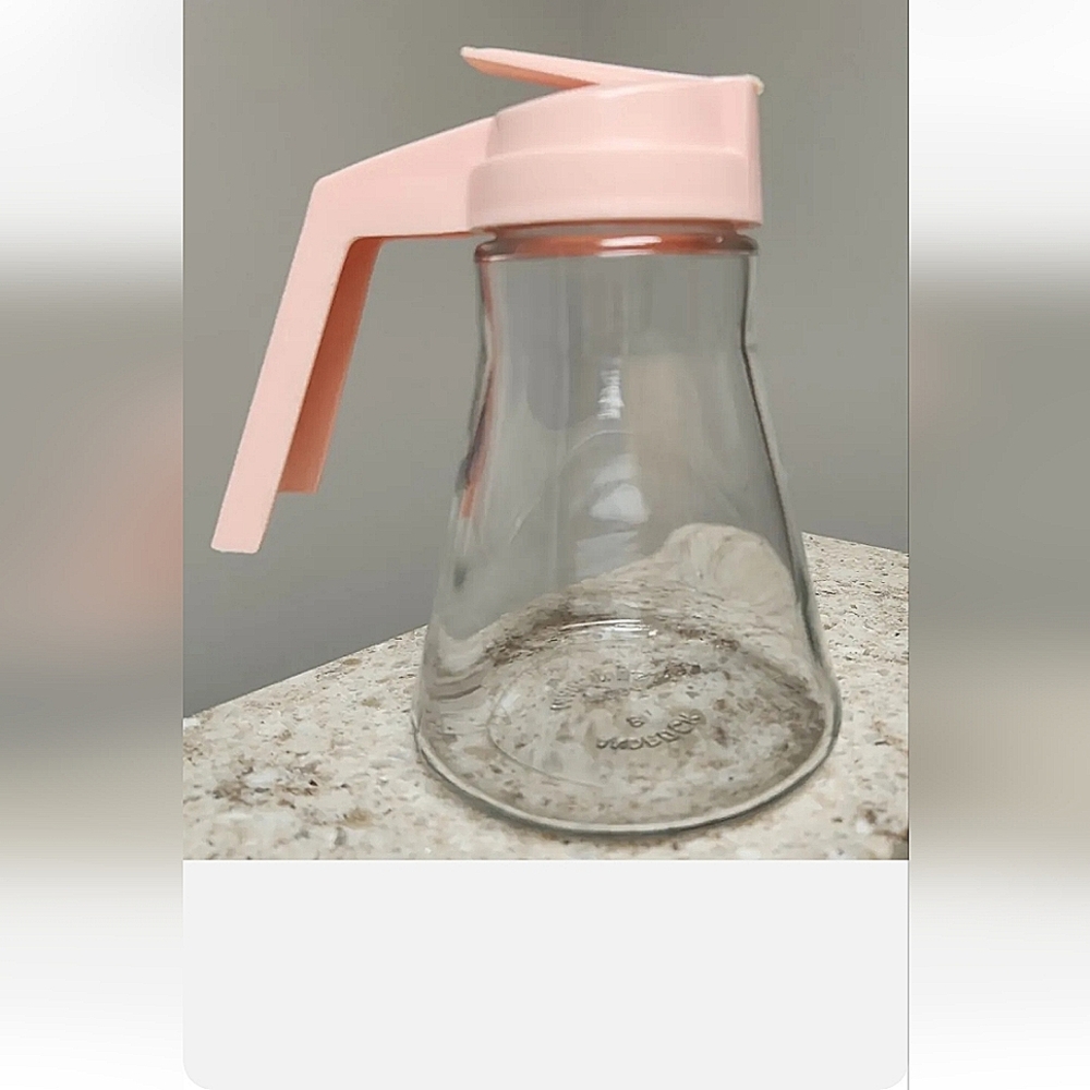 Vintage ANDROCK/FEDERAL HOUSEWARES PINK Syrup Jar Dispenser Retro Kitchen MCM
